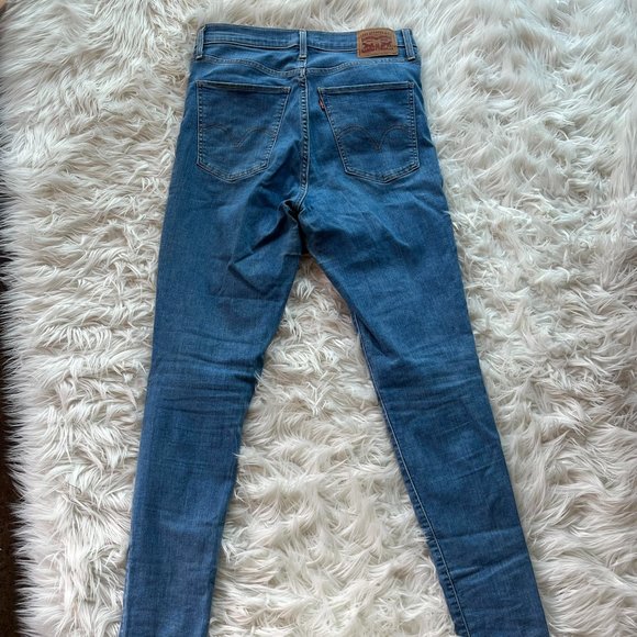 Levi's Mile High Super Skinny Blue Jeans - Picture 3 of 5